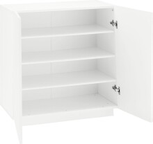 Schuhschrank >Viterbo< in Weiß-Hochglanz - 79,2x86x38cm (BxHxT)