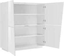 Highboard >Viterbo< in Weiß-Hochglanz - 120x126x43cm (BxHxT)