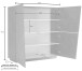 Highboard >Viterbo< in Weiß-Hochglanz - 120x126x43cm (BxHxT)