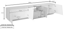 TV-Board >Viterbo< in Schiefer Nachbildung - 220x46x43cm (BxHxT)