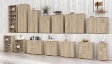 Regal >Tembi< in Sonoma Eiche - 73,7x197,5x34,8cm (BxHxT)