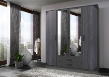 Kleiderschrank >Barton III< in Graphit Digi Steel -...