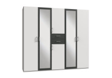 Kleiderschrank >Drugi I< in Weiß Graphit - 225x208x58cm (BxHxT)