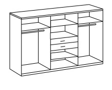 Kleiderschrank >Drugi II< in Artisan Eiche Graphit - 270x208x58cm (BxHxT)