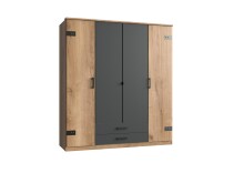 Kleiderschrank >Cheston< in Plankeneiche -...