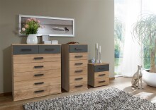 Nachtkommode >Cheston< in Plankeneiche - 46x55x40cm (BxHxT)