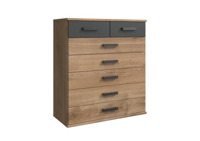 Kommode >Cheston< in Plankeneiche - 91x103x40cm (BxHxT)