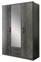 Kleiderschrank >Dieter< in Graphit Digi Steel - 135x198x58cm (BxHxT)