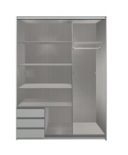 Schwebetürenschrank >Eugenio< in Plankeneiche Weiß - 135x198x64cm (BxHxT)