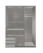 Schwebetürenschrank >Eugenio< in Weiß Graphit - 135x198x64cm (BxHxT)