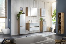 Hängeschrank >Oulu< in Glas Weiß - 40x64x20cm (BxHxT)