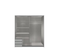 Schwebetürenschrank >Eugenio< in Weiß Graphit - 180x198x64cm (BxHxT)