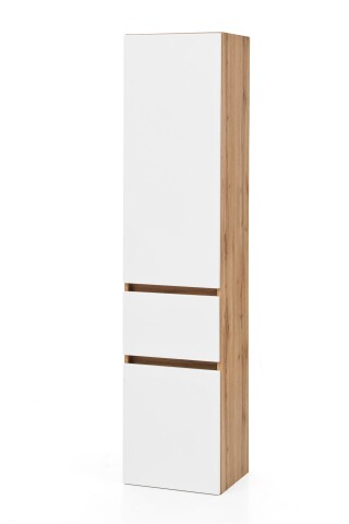 Seitenschrank >Kopenhagen< in Matt Weiß - 40x180x35cm (BxHxT)