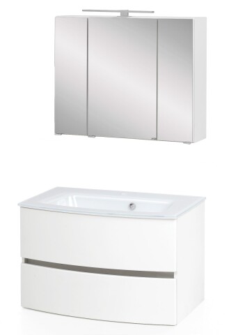 Badezimmer-Set >Kopenhagen< in Matt Weiß - 80x200x49cm (BxHxT)