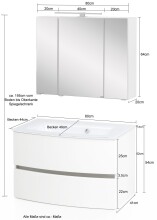 Badezimmer-Set >Kopenhagen< in Matt Weiß - 80x200x49cm (BxHxT)