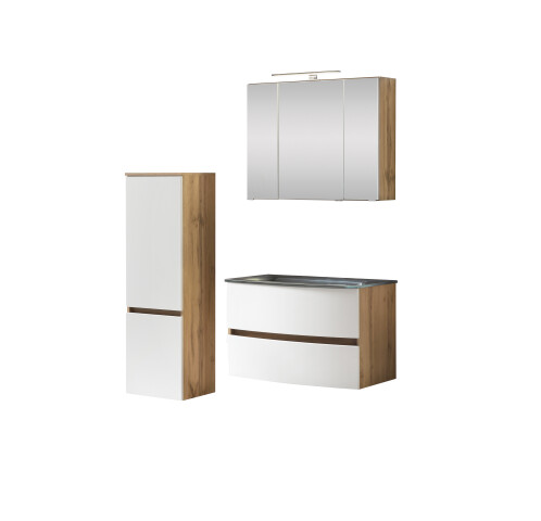 Badezimmer-Set >Kopenhagen< in Matt Weiß - 80x200x49cm (BxHxT)
