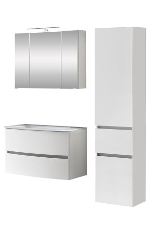 Badezimmer-Set >Kopenhagen< in Matt Weiß - 80x200x49cm (BxHxT)