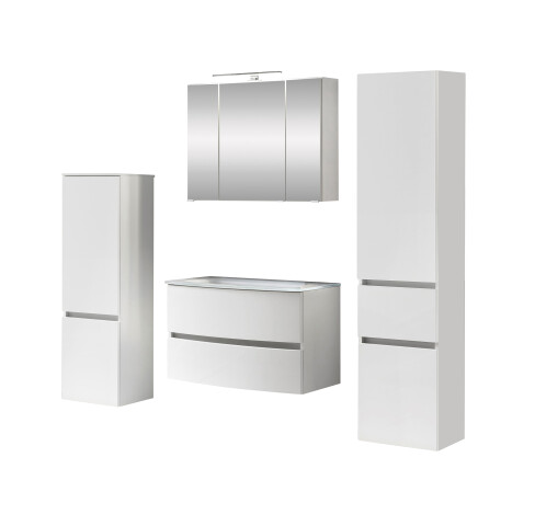 Badezimmer-Set >Kopenhagen< in Matt Weiß - 80x200x49cm (BxHxT)