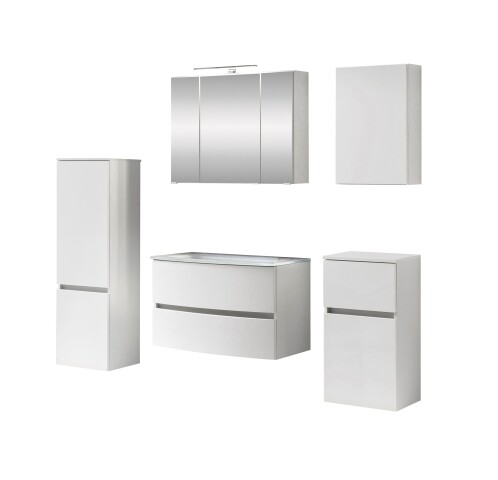 Badezimmer-Set >Kopenhagen< in Matt Weiß - 80x200x49cm (BxHxT)