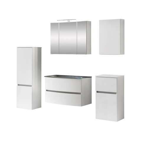 Badezimmer-Set >Kopenhagen< in Matt Weiß - 80x200x49cm (BxHxT)