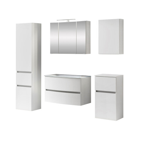 Badezimmer-Set >Kopenhagen< in Matt Weiß - 80x200x49cm (BxHxT)