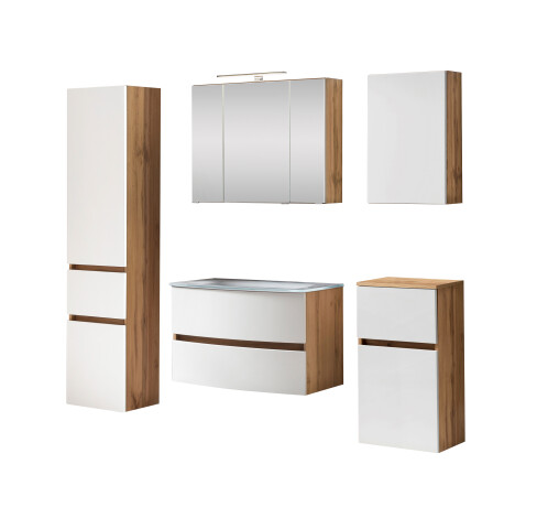 Badezimmer-Set >Kopenhagen< in Matt Weiß - 80x200x49cm (BxHxT)