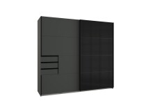 Schwebetürenschrank >Susanetta< in Graphit - 225x210x64cm (BxHxT)