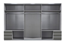 Schwebetürenschrank >Eugenio< in Plankeneiche Graphit - 270x210x65cm (BxHxT)