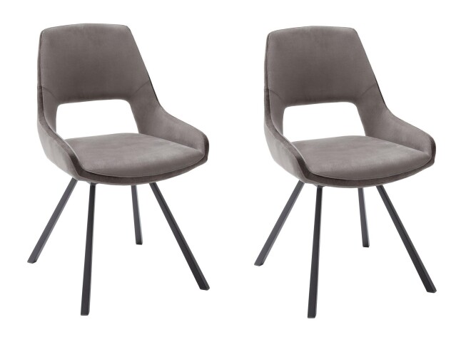 Esszimmerstuhl >Agrafa< (2-er Set) in Braun aus Metall - 54x90x60cm (BxHxT)