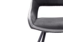 Esszimmerstuhl >Agrafa< (2-er Set) in Grau aus Metall - 54x90x60cm (BxHxT)