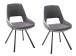 Esszimmerstuhl >Agrafa< (2-er Set) in Grau aus Metall - 54x90x60cm (BxHxT)