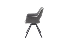 Esszimmerstuhl >Agrafa< (2-er Set) in Grau aus Metall - 58x90x60cm (BxHxT)