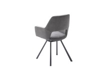 Esszimmerstuhl >Agrafa< (2-er Set) in Grau aus Metall - 58x90x60cm (BxHxT)