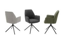 Esszimmerstuhl >Pettau< (2-er Set) in Olive aus Metall - 59x88x63cm (BxHxT)