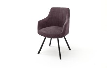 Esszimmerstuhl >Sami< (2-er Set) in Merlot aus Metall - 60x87x61cm (BxHxT)