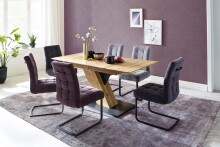 Esszimmerstuhl >Salta< (2-er Set) in Merlot aus Metall - 48x96x64cm (BxHxT)