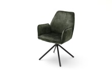 Polsterdrehstuhl >Ottawa< (2-er Set) in Olive aus Metall - 60x89x64cm (BxHxT)