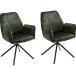 Polsterdrehstuhl >Ottawa< (2-er Set) in Olive aus Metall - 60x89x64cm (BxHxT)