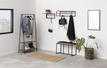 Garderobenständer >Carney< in Wildeiche aus Metall,MDF - 77x165x37cm (BxHxT)