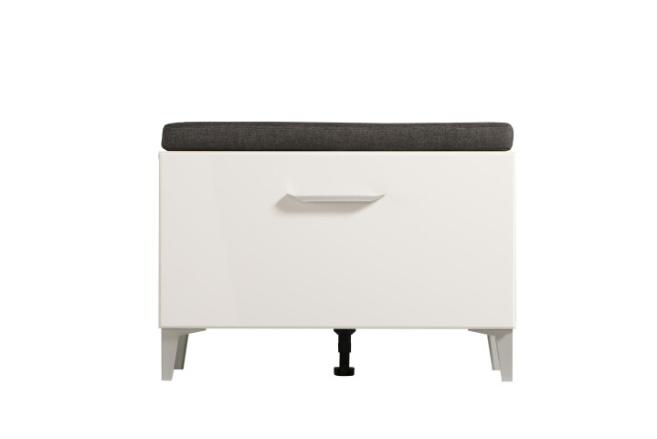 Sitzbank >Cacak< in Weiß - 74,5x45x35cm (BxHxT)