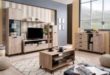 Couchtisch >Uzice< in Grey Oak - 101x47x50cm (BxHxT)