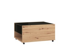 Couchtisch >Mitrovica< in Artisan Eiche Schwarz - 92x47,5x74cm (BxHxT)