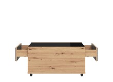 Couchtisch >Mitrovica< in Artisan Eiche Schwarz - 92x47,5x74cm (BxHxT)