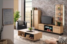 TV-Board >Sabac< in Artisan Eiche - 153x54x42cm (BxHxT)