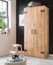 Kleiderschrank >Lothar< in Plankeneiche -...