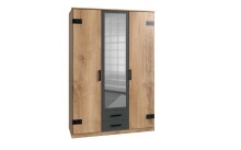Kleiderschrank >Lothar< in Plankeneiche - 135x198x58cm (BxHxT)