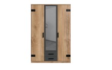 Kleiderschrank >Lothar< in Plankeneiche - 135x198x58cm (BxHxT)