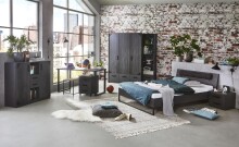 Regal >Nickola< in Graphit - 47x198x40cm (BxHxT)