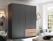 Kleiderschrank >Filberto< in Graphit - 182x210x59cm (BxHxT)