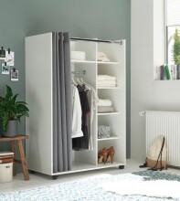 Kleiderschrank >Jill< in Weiß - 100x145x50cm (BxHxT)